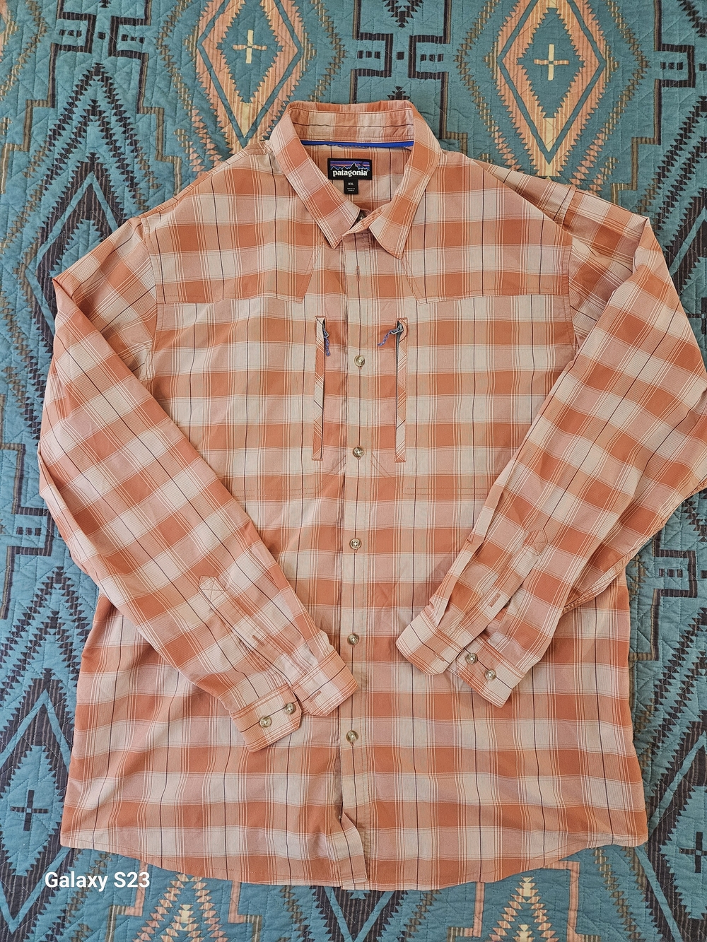 Patagonia Orange‎ Plaid Button-Up Shirt